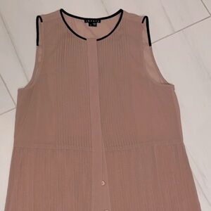 THEORY SILK TUXEDO STYLE SILK TOP SMALL